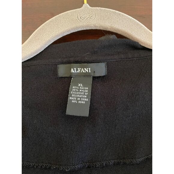 Alfani Bolero Shrug Dressy Rosette Collar Button Black XL 3/4 Sleeve - Picture 3 of 3